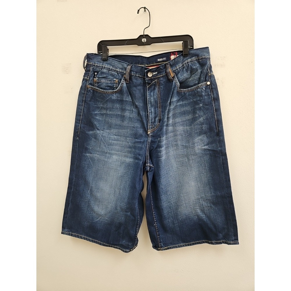 Ecko Unltd Y2K Hip Hop Skater Shorts Jorts 34 Denim Baggy Fit New Dead Stock